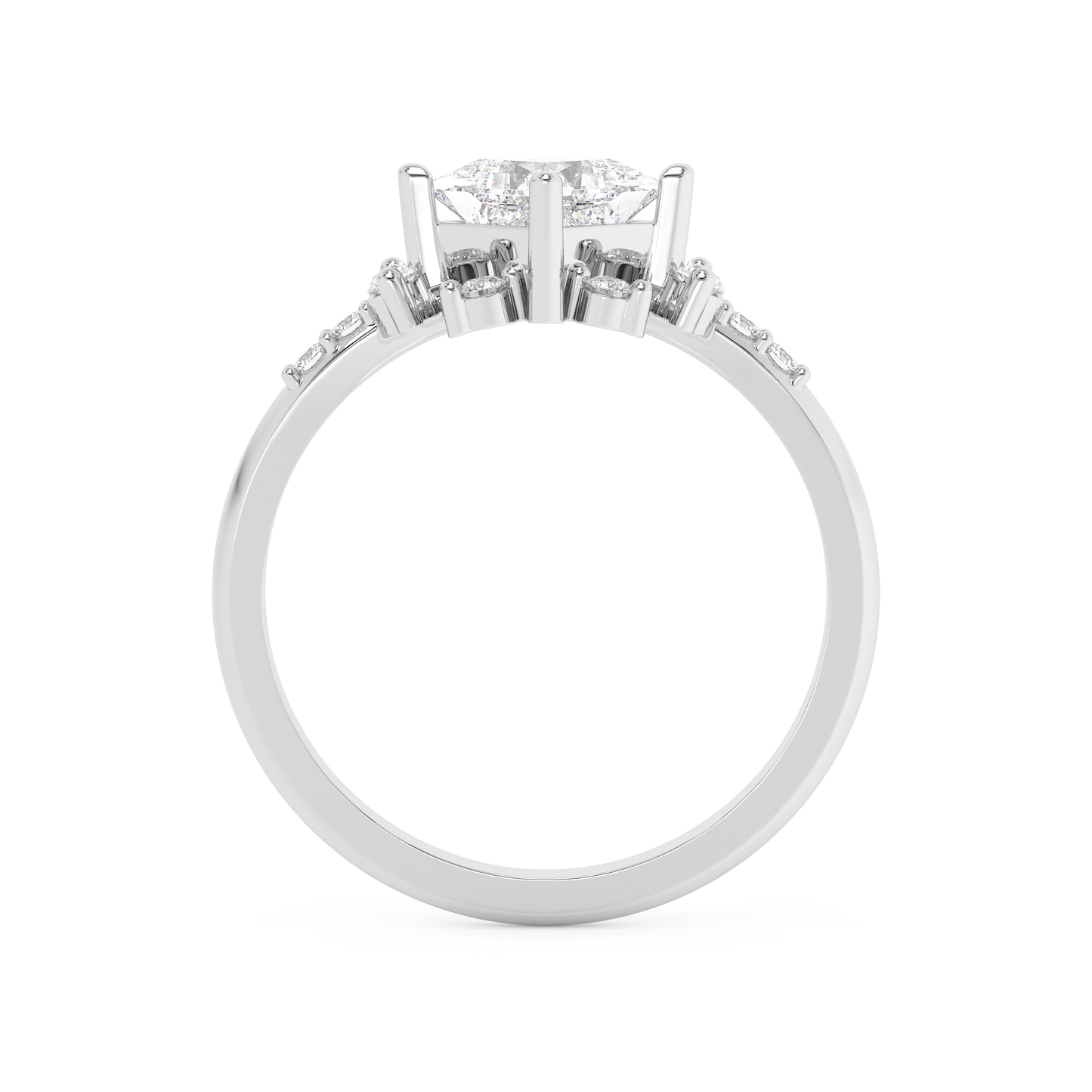 Emerald Solitaire Lab Grown Diamond Engagement Ring