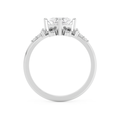 Emerald Solitaire Lab Grown Diamond Engagement Ring