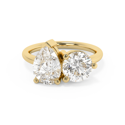 Emerald Solitaire Lab Grown Diamond Engagement Ring