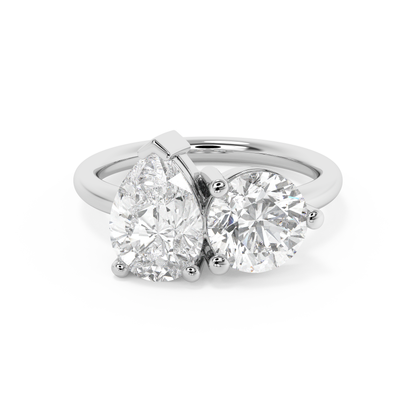 Emerald Solitaire Lab Grown Diamond Engagement Ring