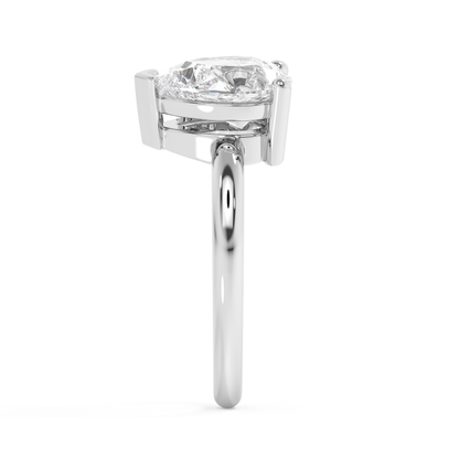Emerald Solitaire Lab Grown Diamond Engagement Ring
