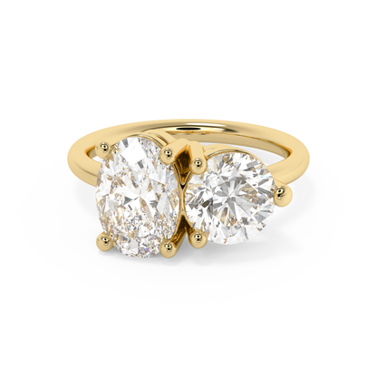 Emerald Solitaire Lab Grown Diamond Engagement Ring