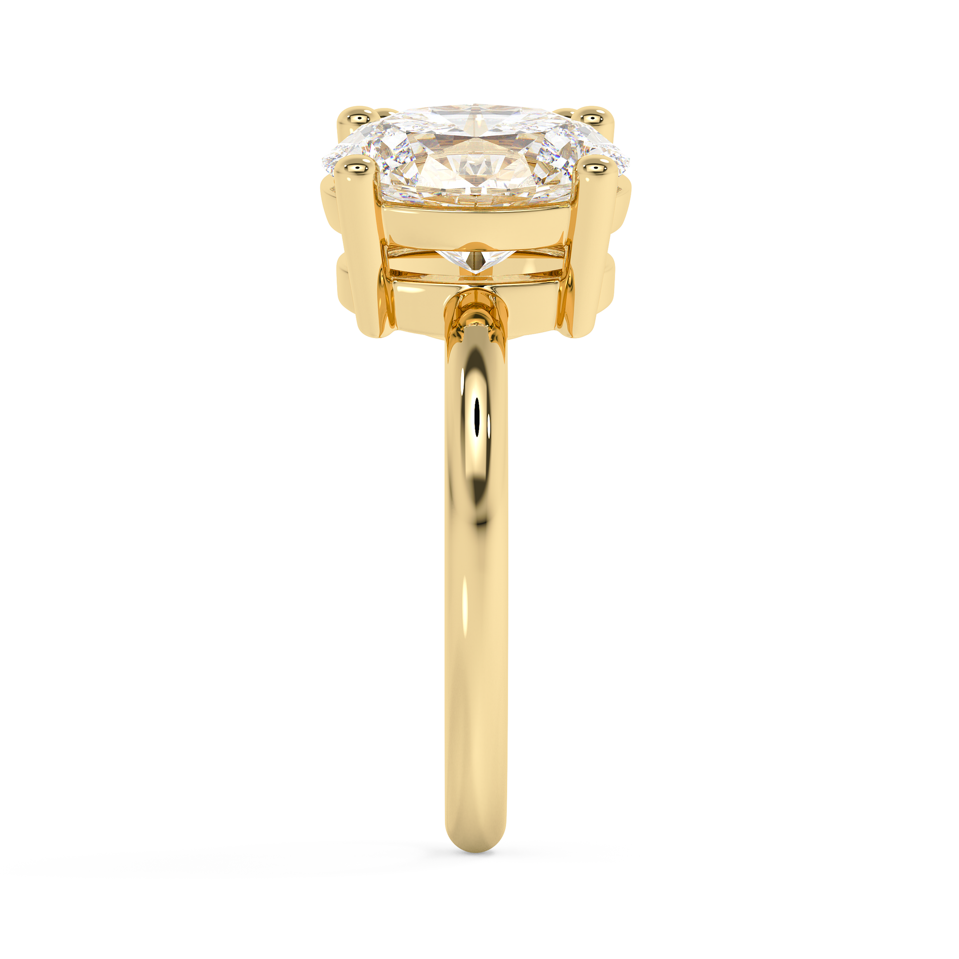 Emerald Solitaire Lab Grown Diamond Engagement Ring