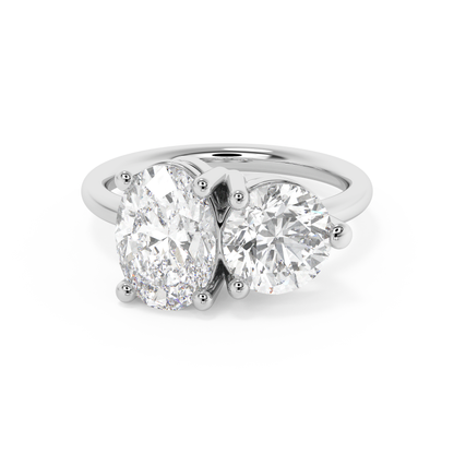 Emerald Solitaire Lab Grown Diamond Engagement Ring