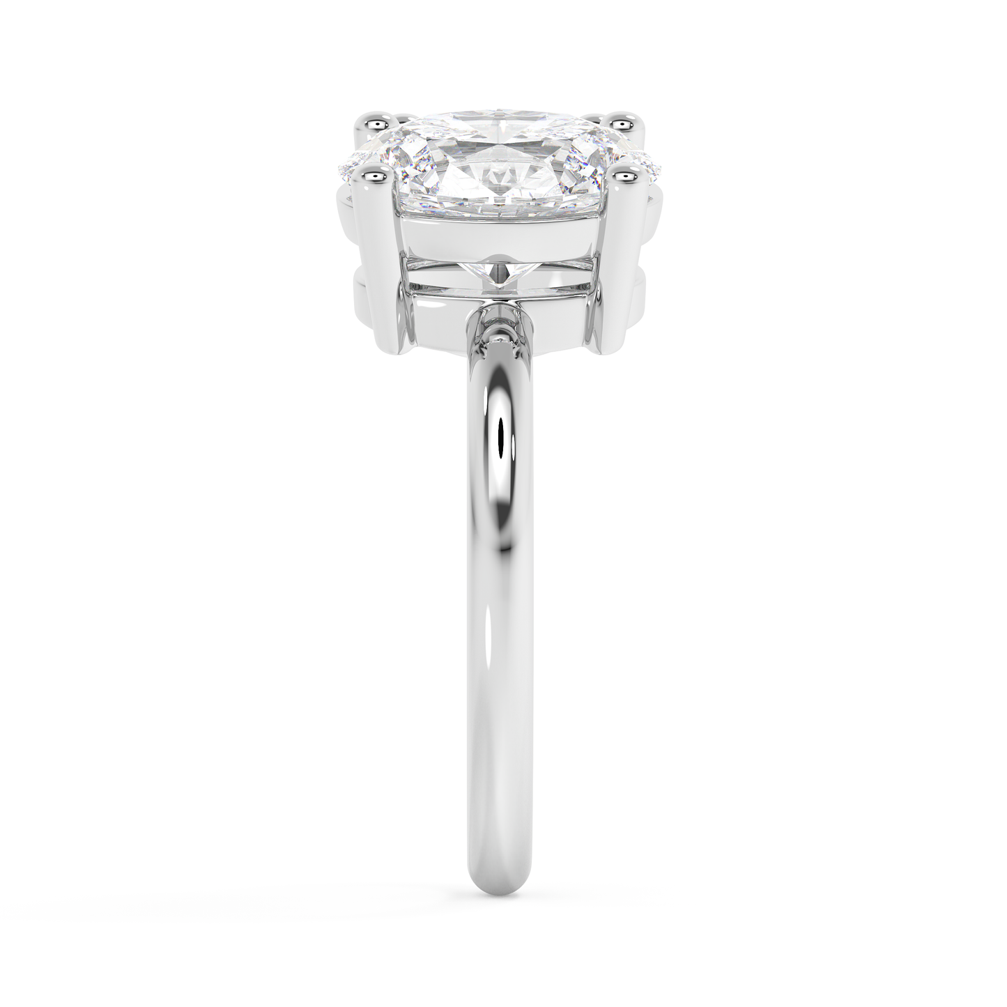 Emerald Solitaire Lab Grown Diamond Engagement Ring