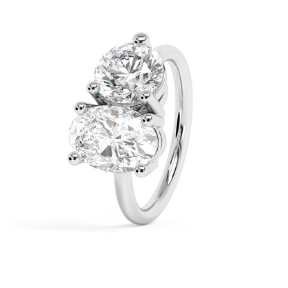 Emerald Solitaire Lab Grown Diamond Engagement Ring