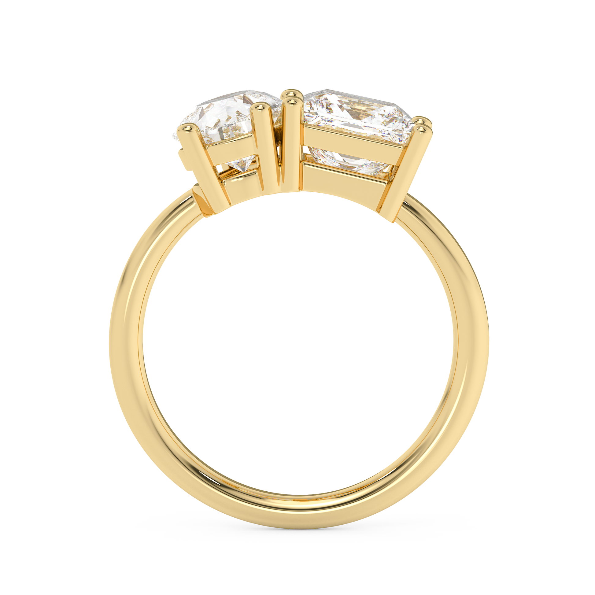 Emerald Solitaire Lab Grown Diamond Engagement Ring