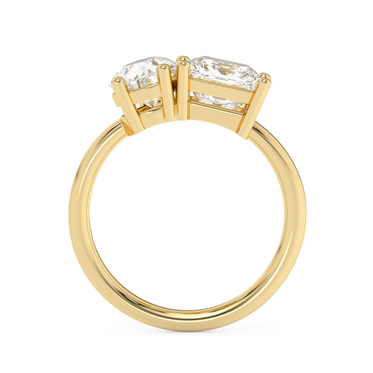 Emerald Solitaire Lab Grown Diamond Engagement Ring