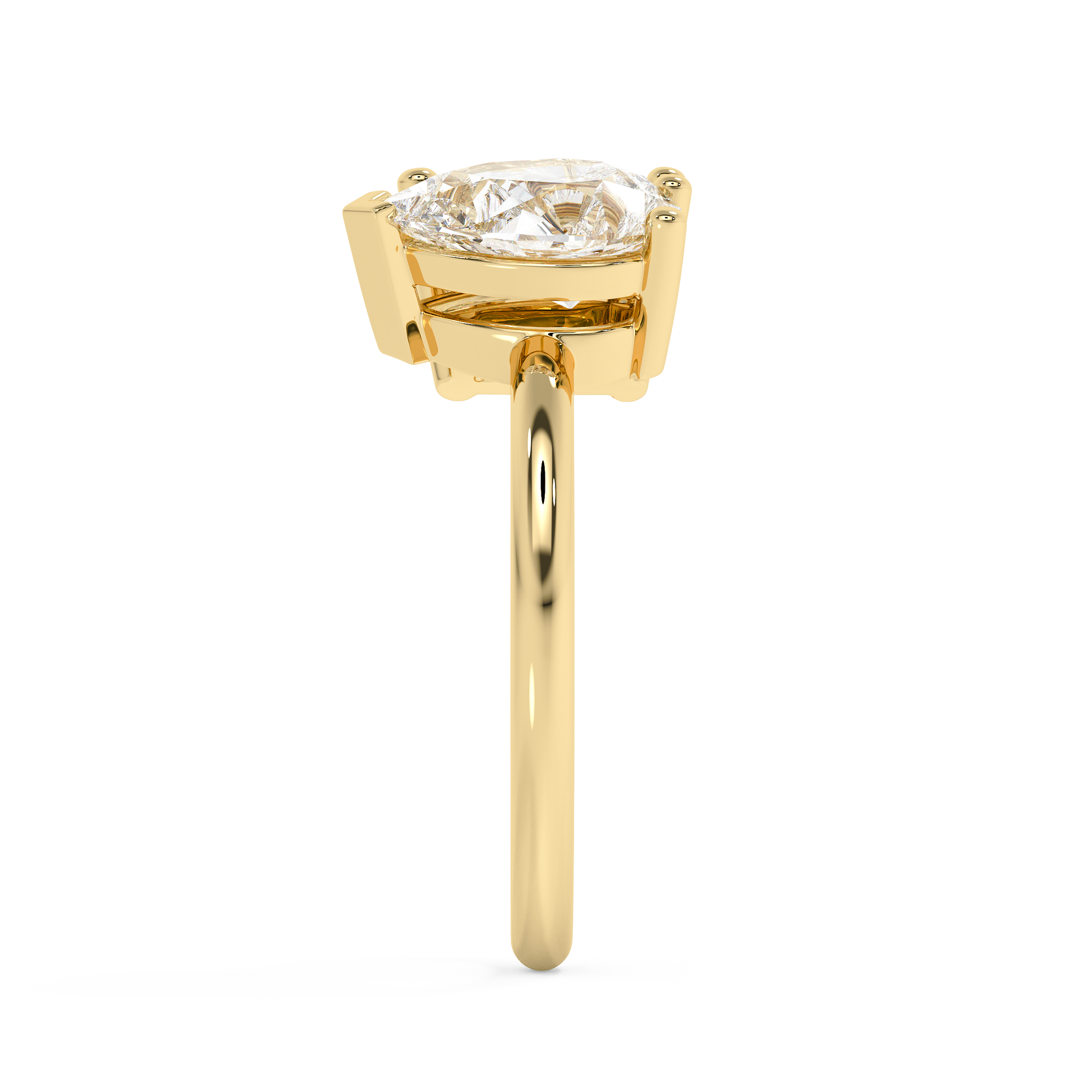 Emerald Solitaire Lab Grown Diamond Engagement Ring