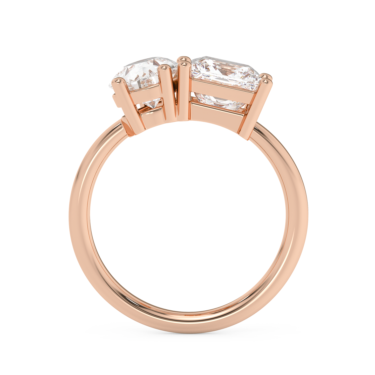 Emerald Solitaire Lab Grown Diamond Engagement Ring