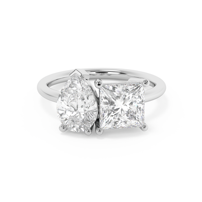 Emerald Solitaire Lab Grown Diamond Engagement Ring