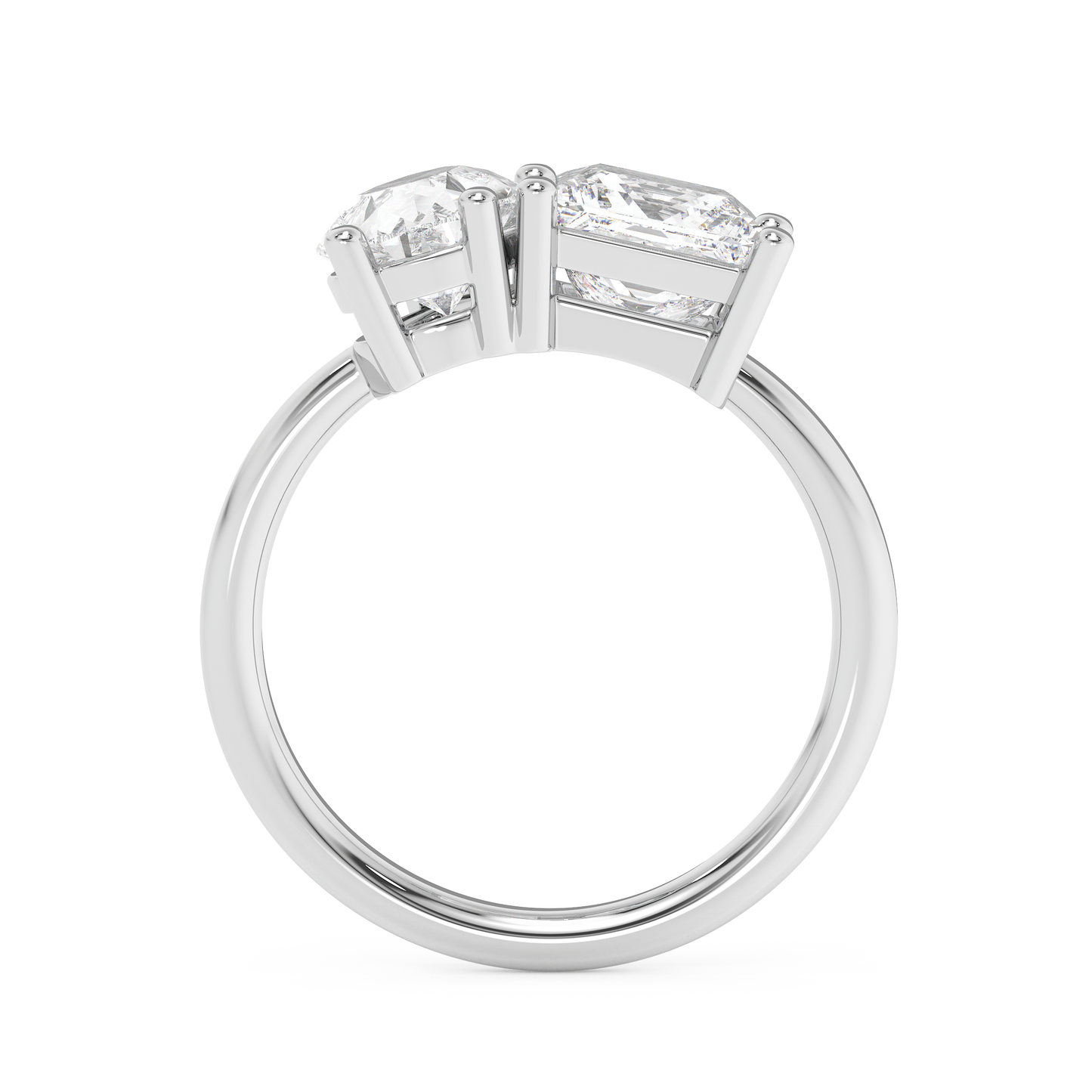 Emerald Solitaire Lab Grown Diamond Engagement Ring