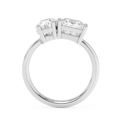 Emerald Solitaire Lab Grown Diamond Engagement Ring