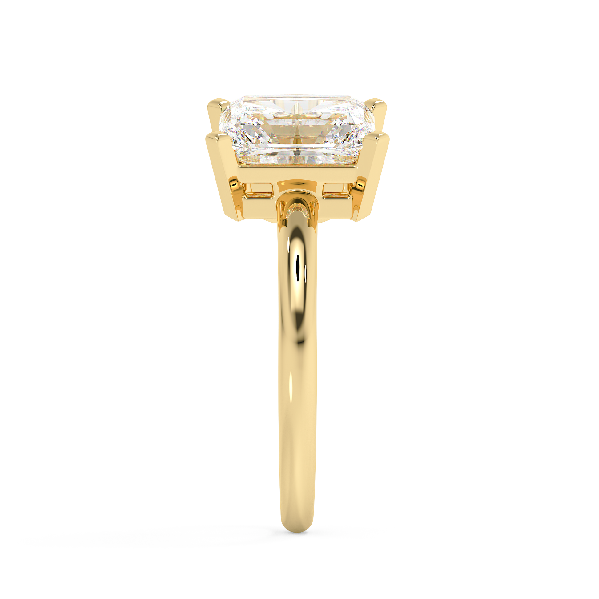 Emerald Solitaire Lab Grown Diamond Engagement Ring