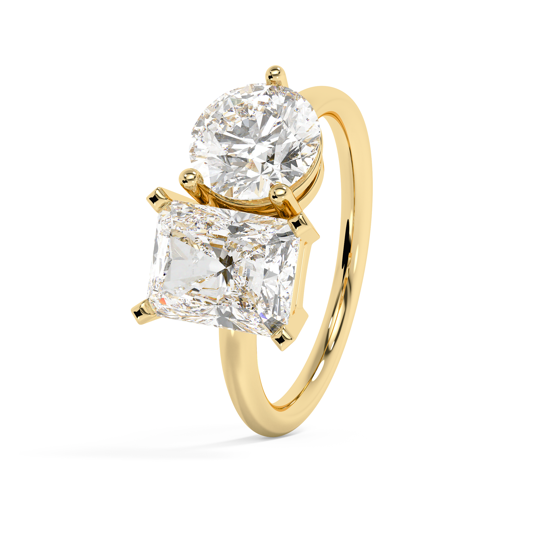 Emerald Solitaire Lab Grown Diamond Engagement Ring