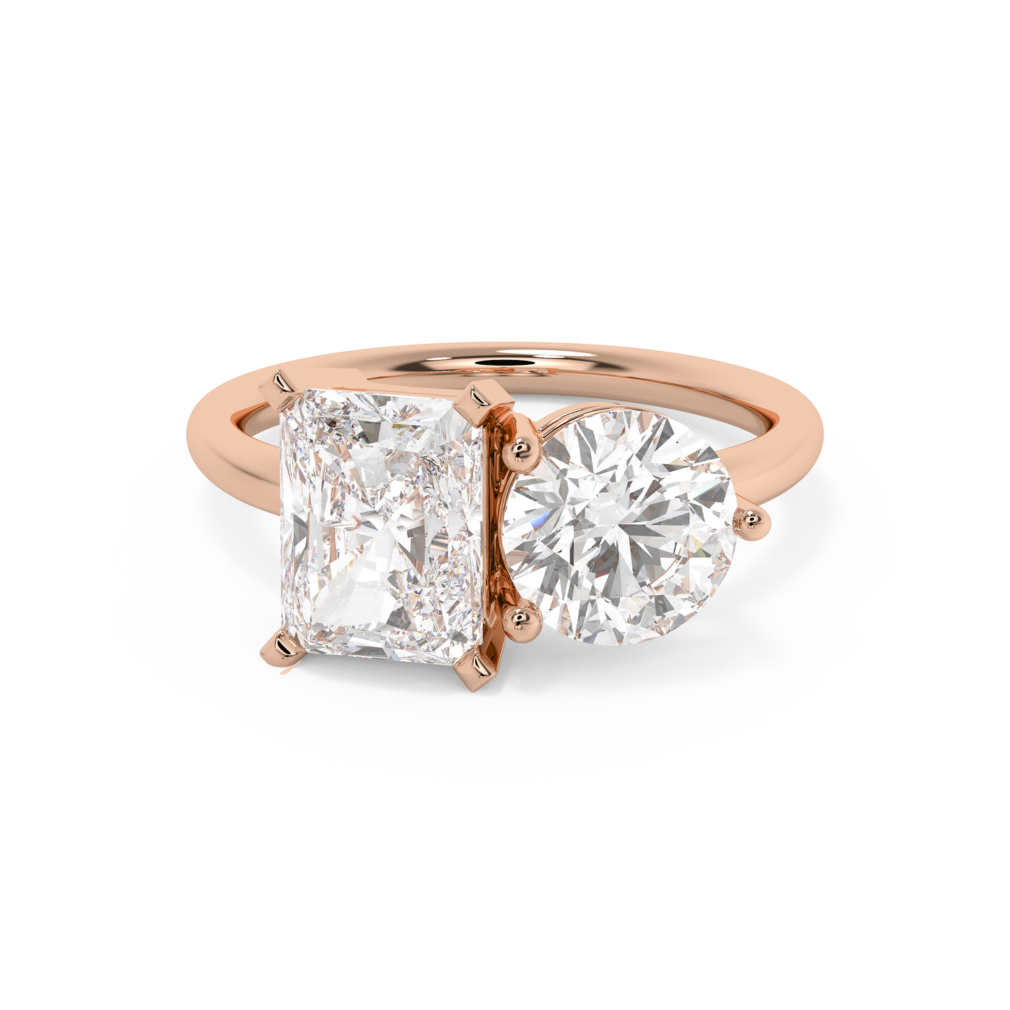 Emerald Solitaire Lab Grown Diamond Engagement Ring