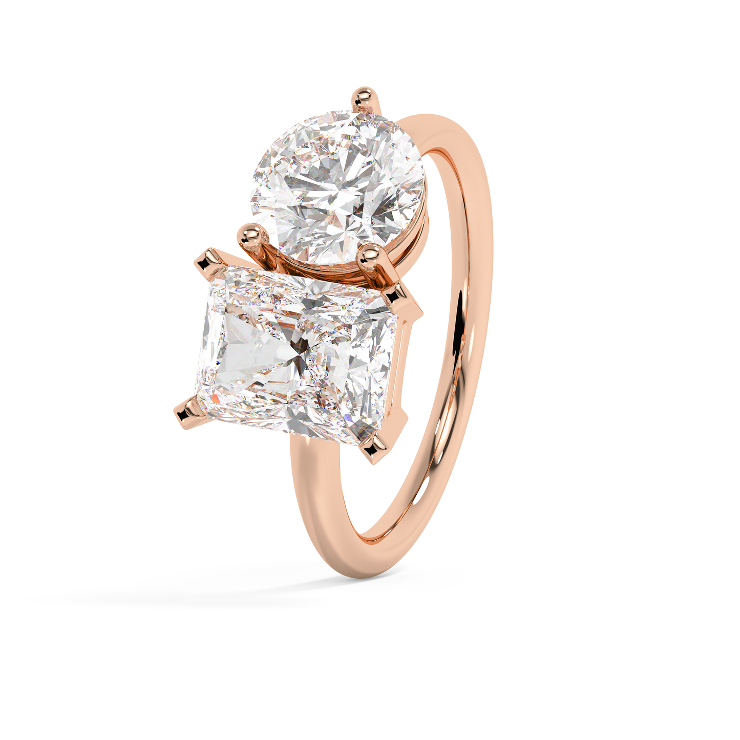 Emerald Solitaire Lab Grown Diamond Engagement Ring