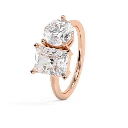 Emerald Solitaire Lab Grown Diamond Engagement Ring