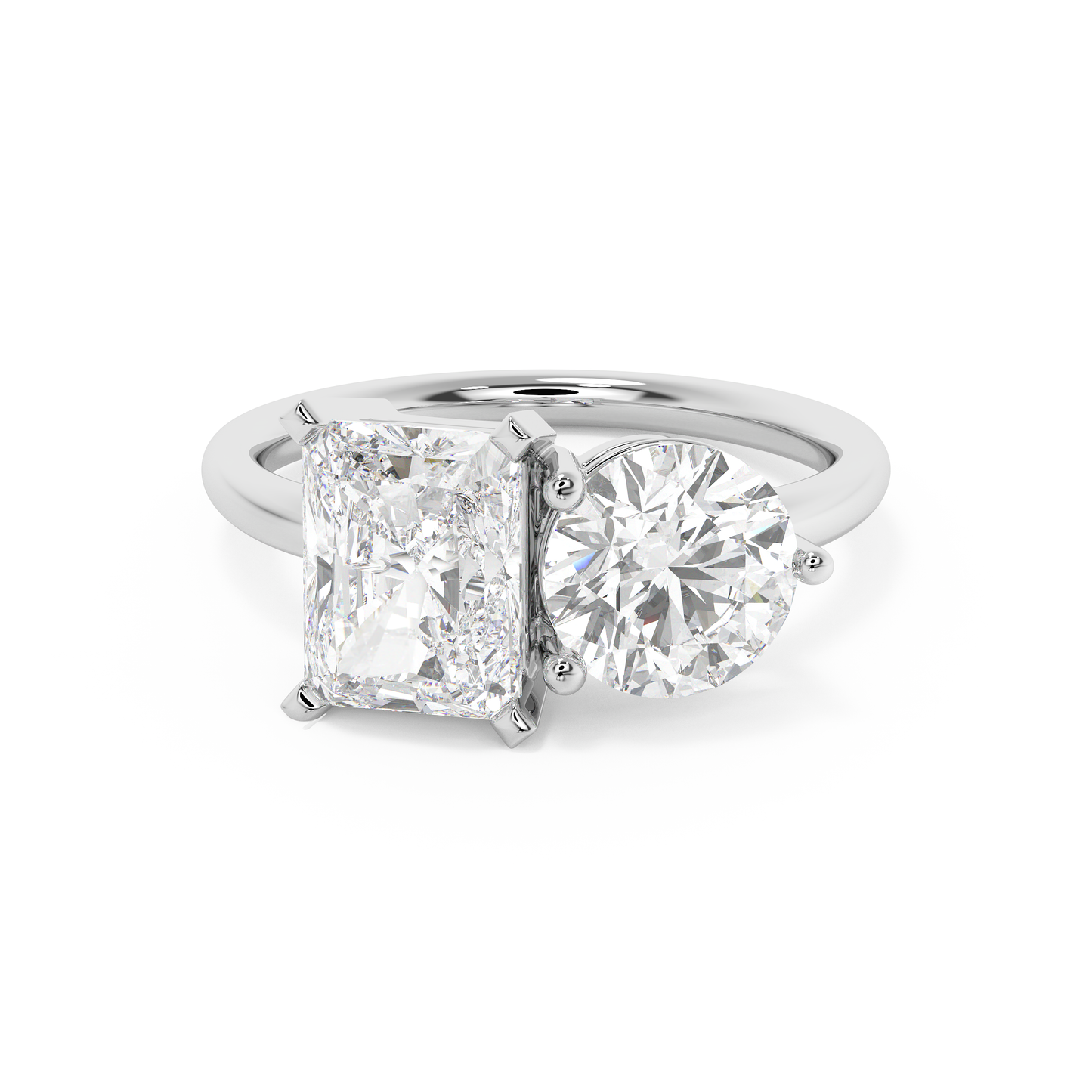 Emerald Solitaire Lab Grown Diamond Engagement Ring