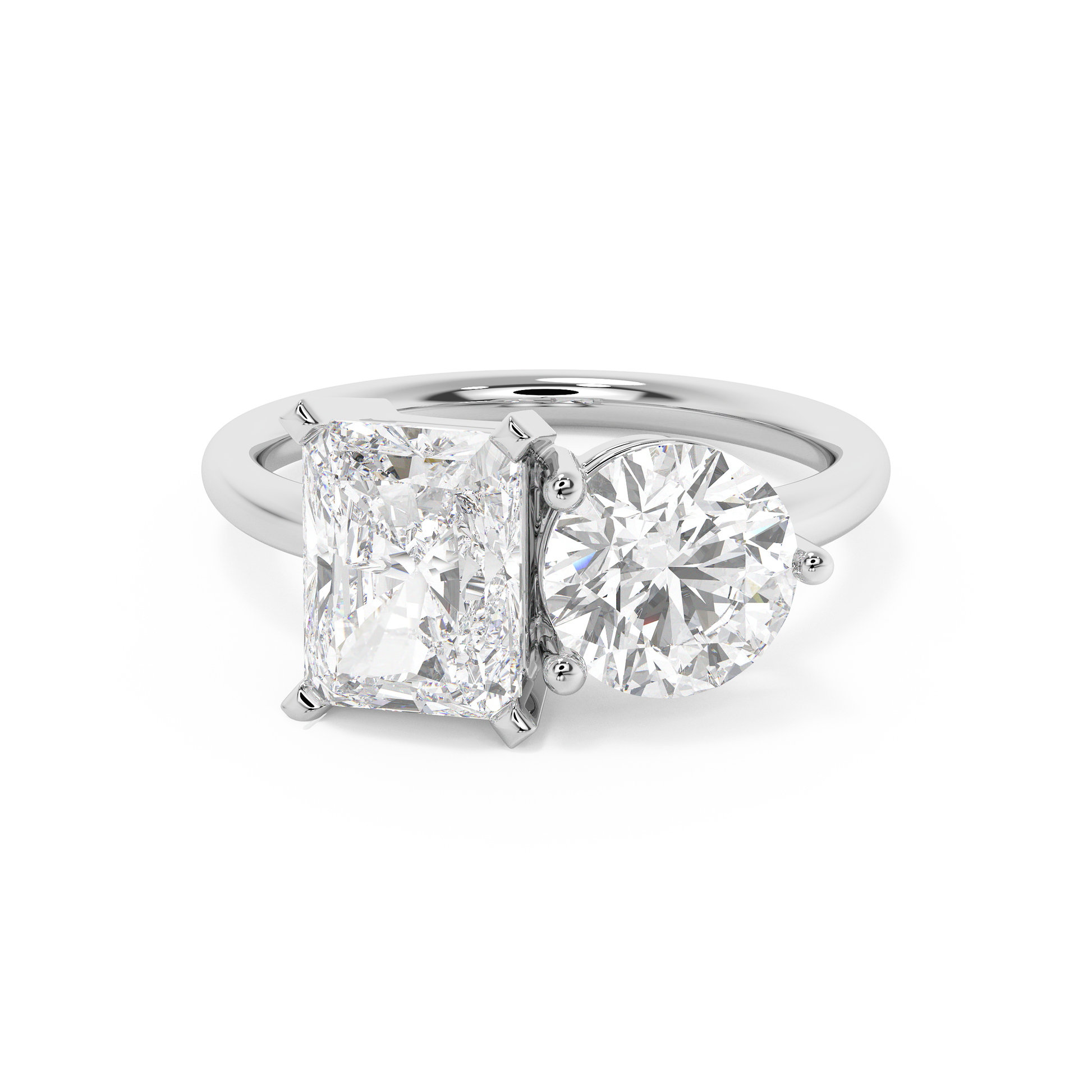 Emerald Solitaire Lab Grown Diamond Engagement Ring