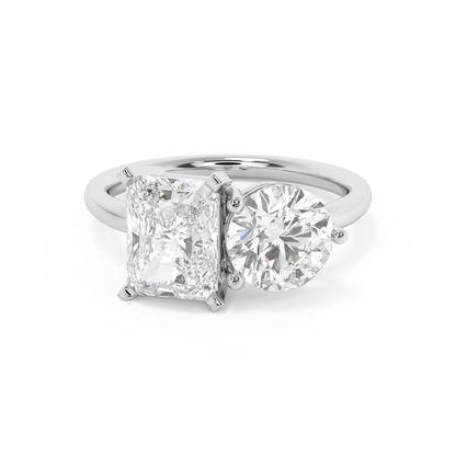 Emerald Solitaire Lab Grown Diamond Engagement Ring