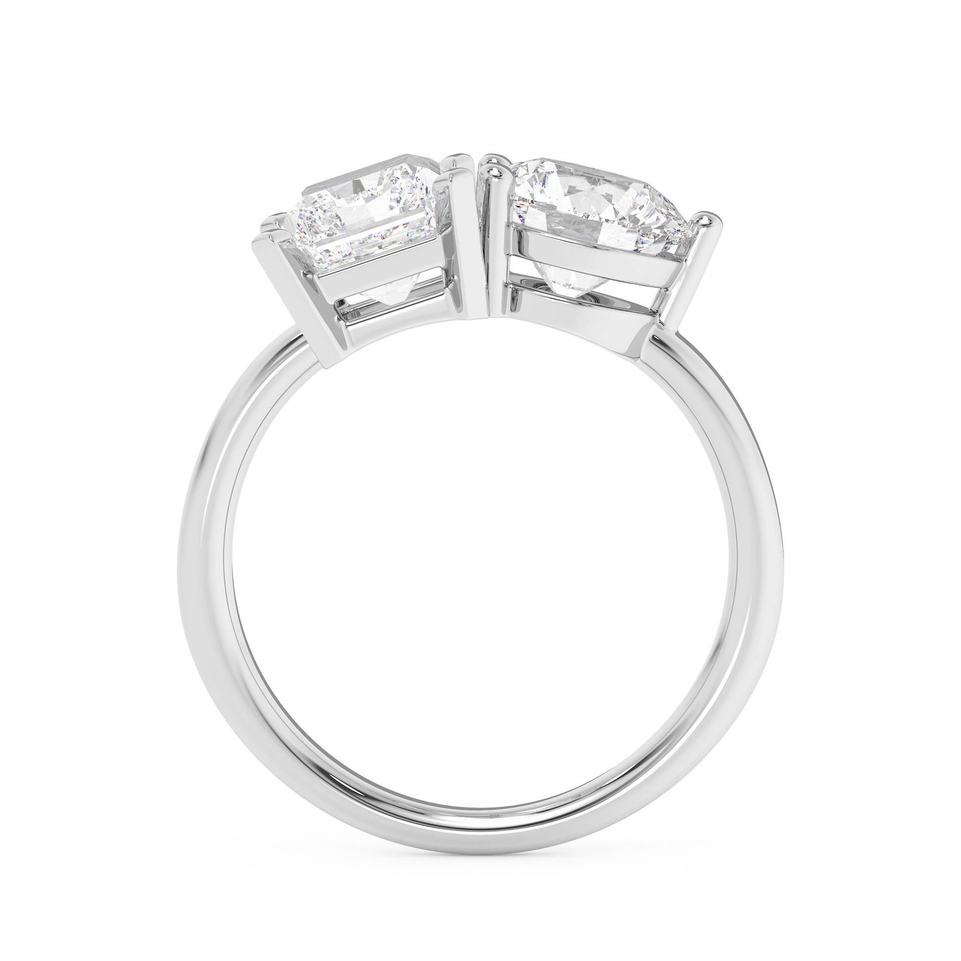 Emerald Solitaire Lab Grown Diamond Engagement Ring