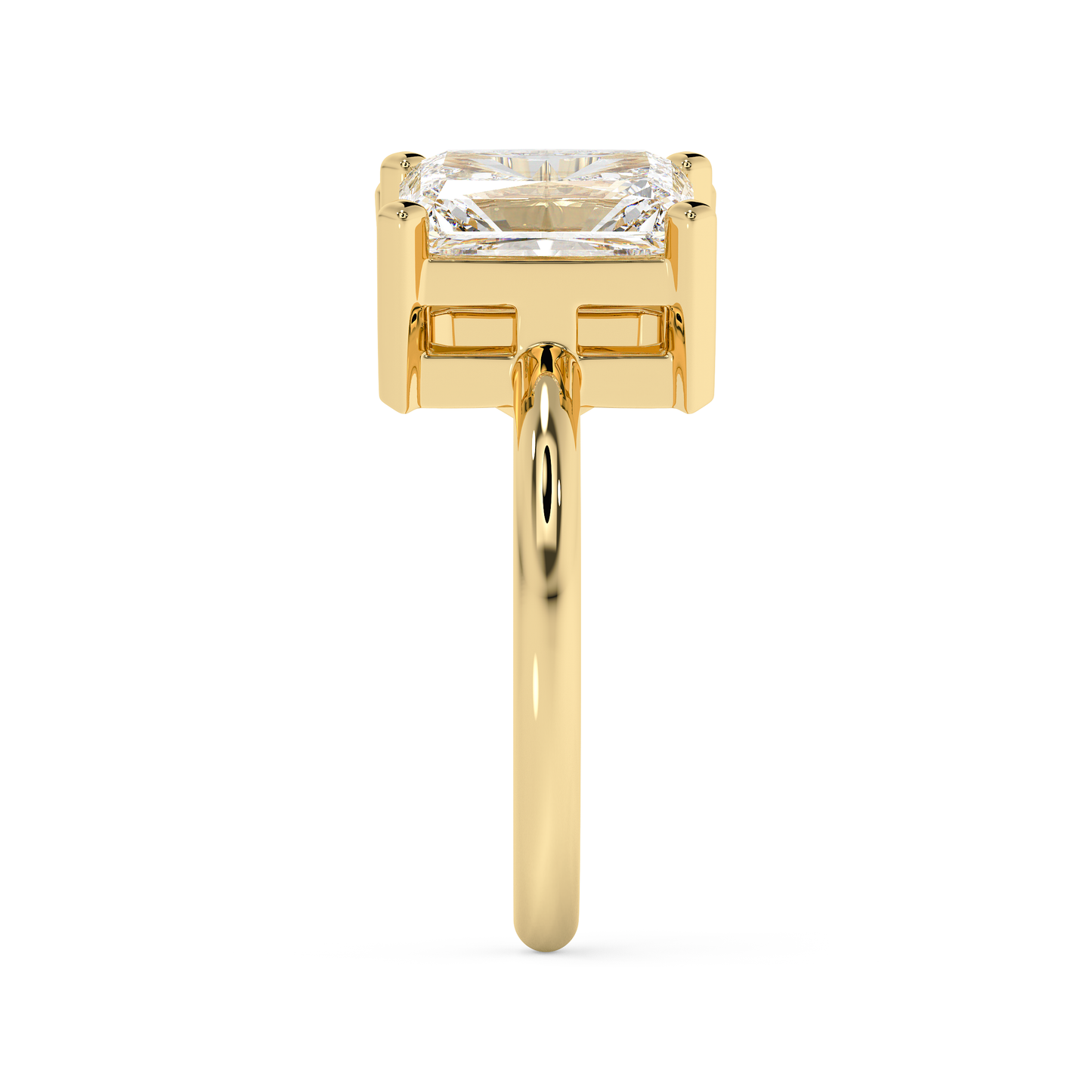 Emerald Solitaire Lab Grown Diamond Engagement Ring