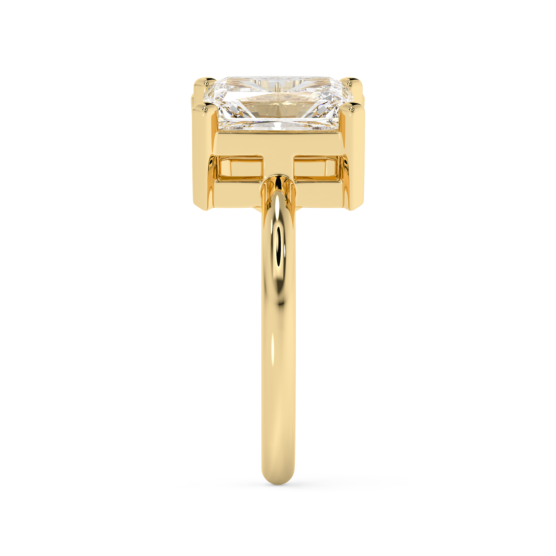 Emerald Solitaire Lab Grown Diamond Engagement Ring