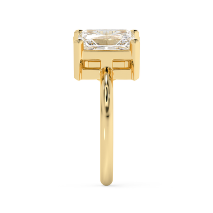 Emerald Solitaire Lab Grown Diamond Engagement Ring