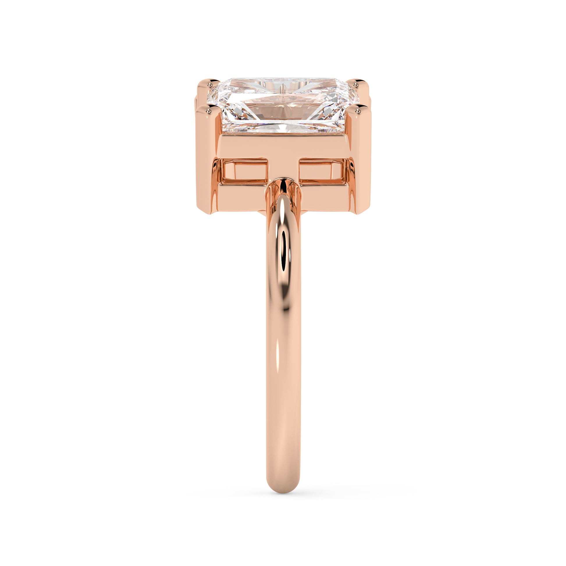 Emerald Solitaire Lab Grown Diamond Engagement Ring