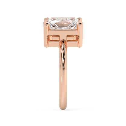 Emerald Solitaire Lab Grown Diamond Engagement Ring