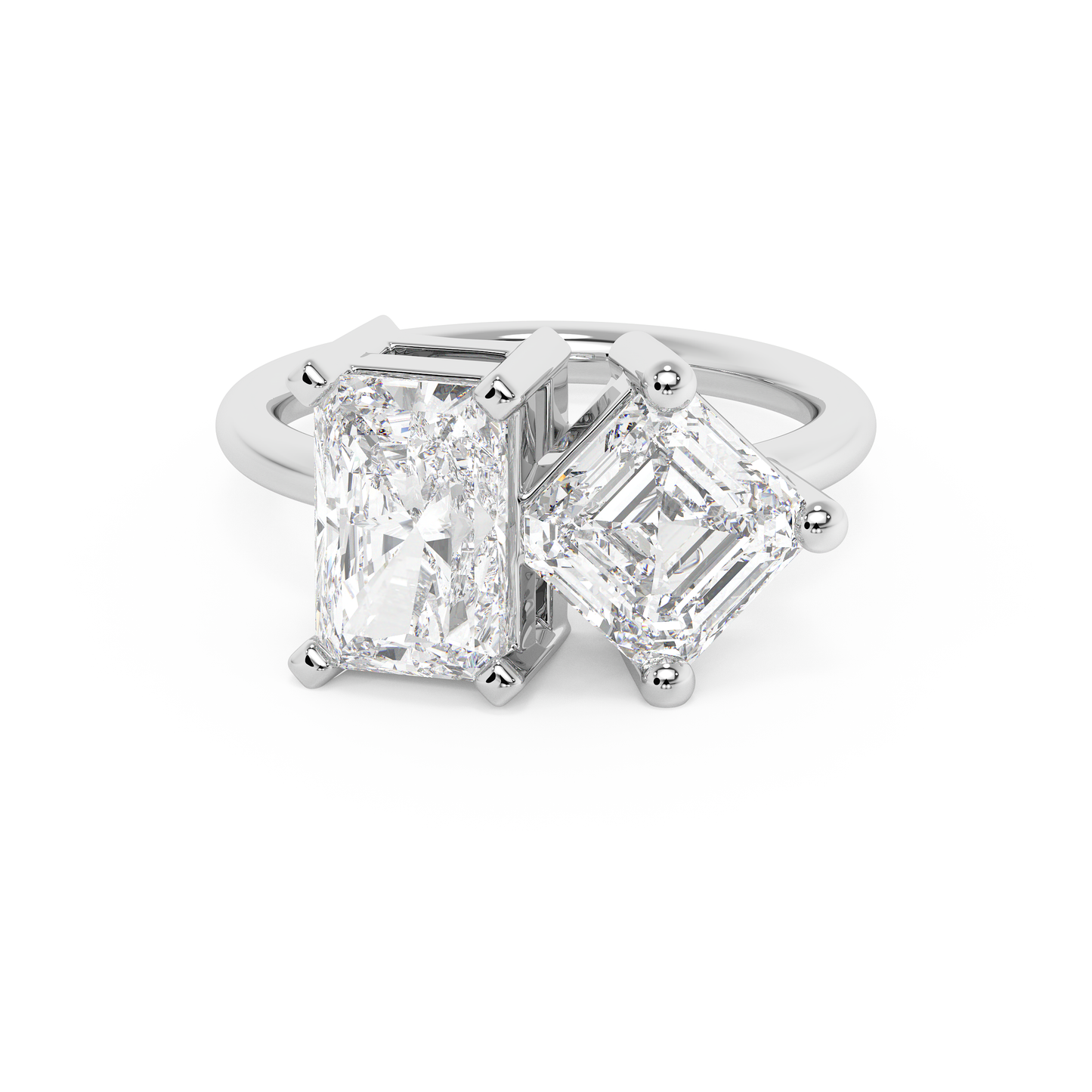 Emerald Solitaire Lab Grown Diamond Engagement Ring