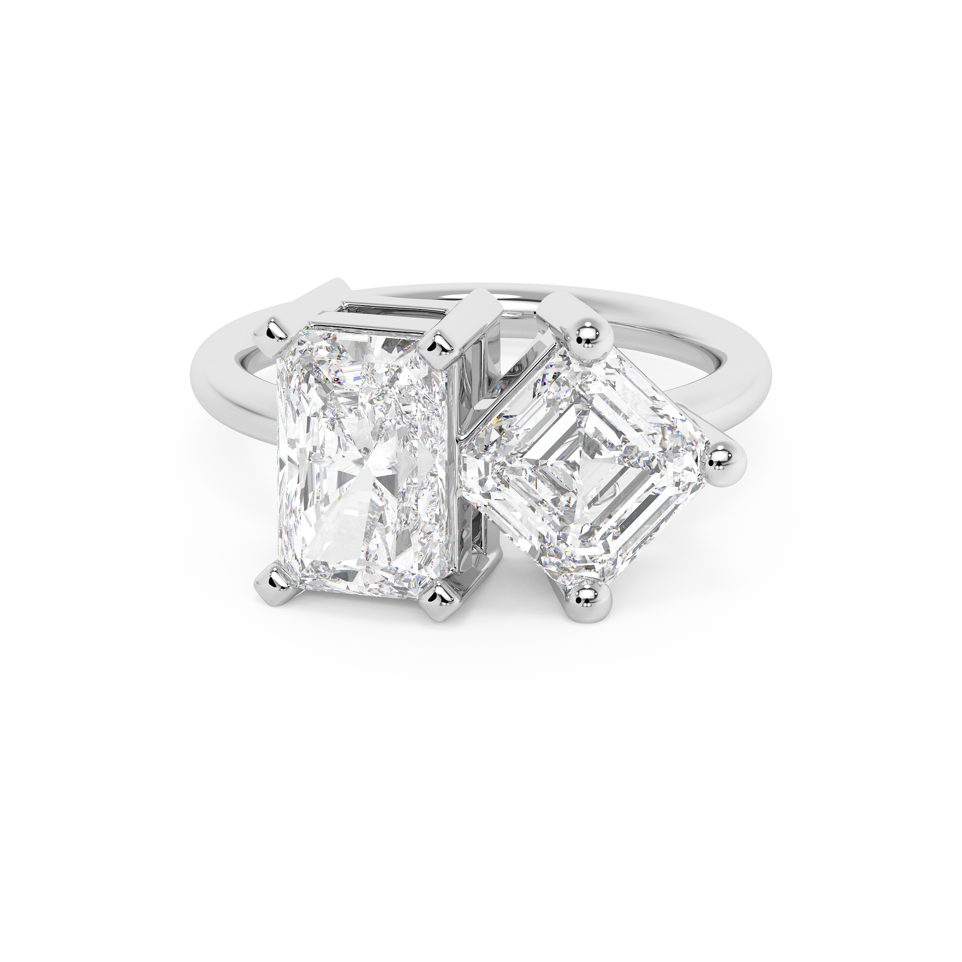 Emerald Solitaire Lab Grown Diamond Engagement Ring