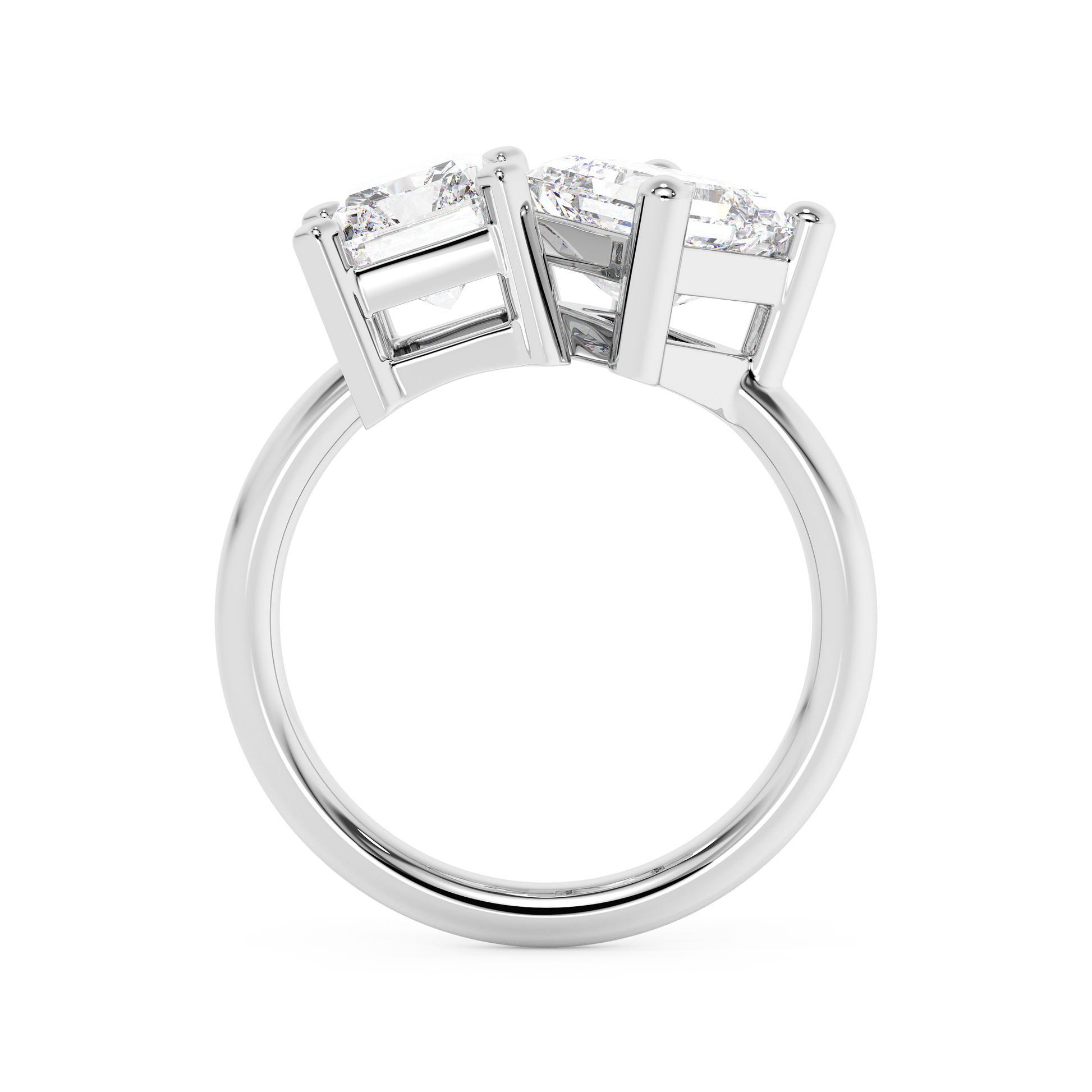 Emerald Solitaire Lab Grown Diamond Engagement Ring