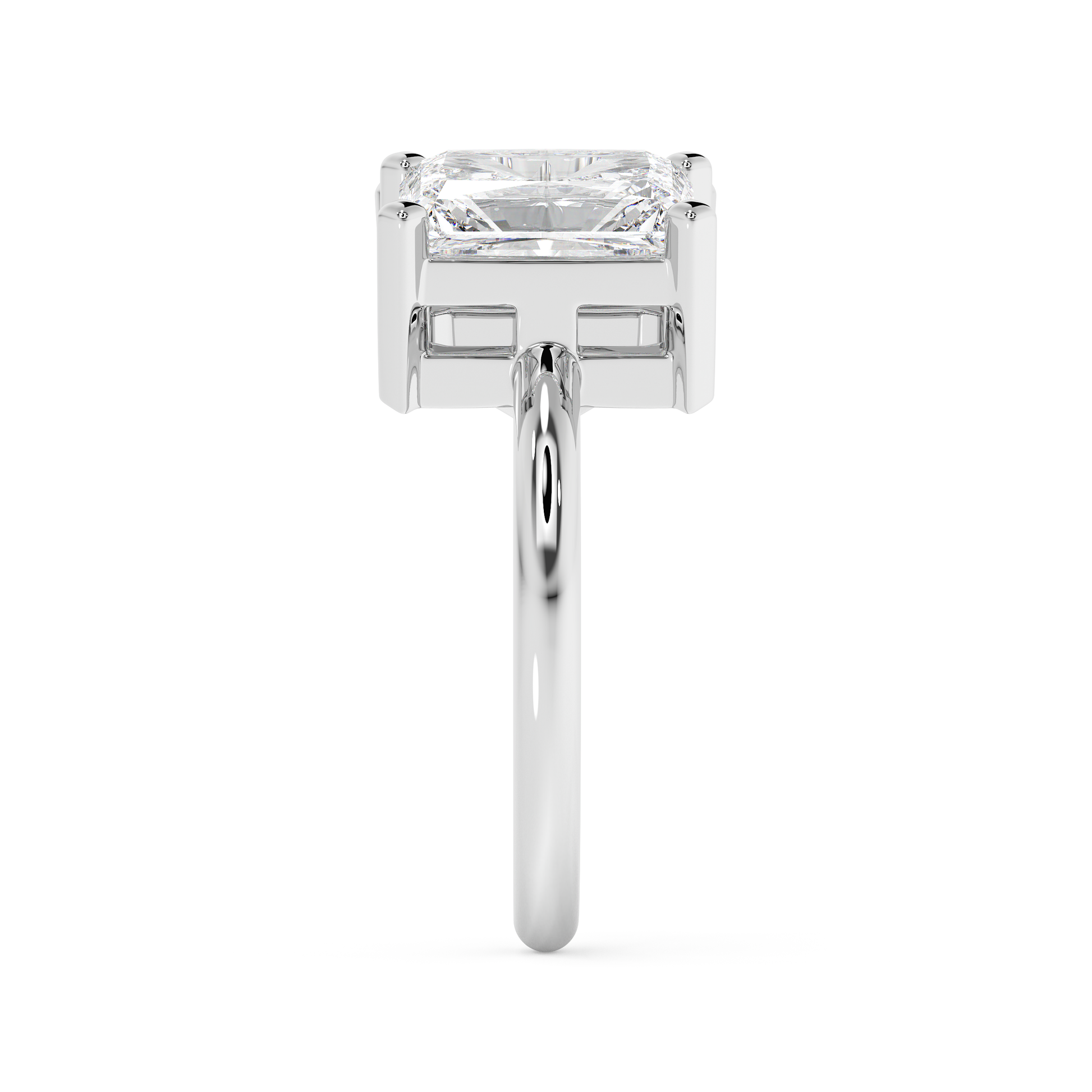 Emerald Solitaire Lab Grown Diamond Engagement Ring