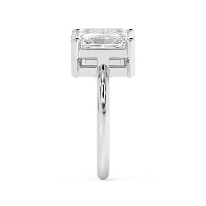 Emerald Solitaire Lab Grown Diamond Engagement Ring