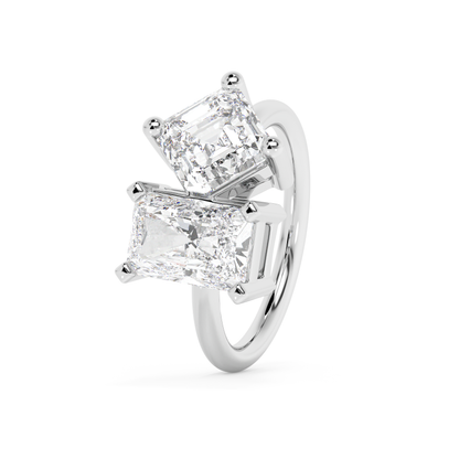 Emerald Solitaire Lab Grown Diamond Engagement Ring