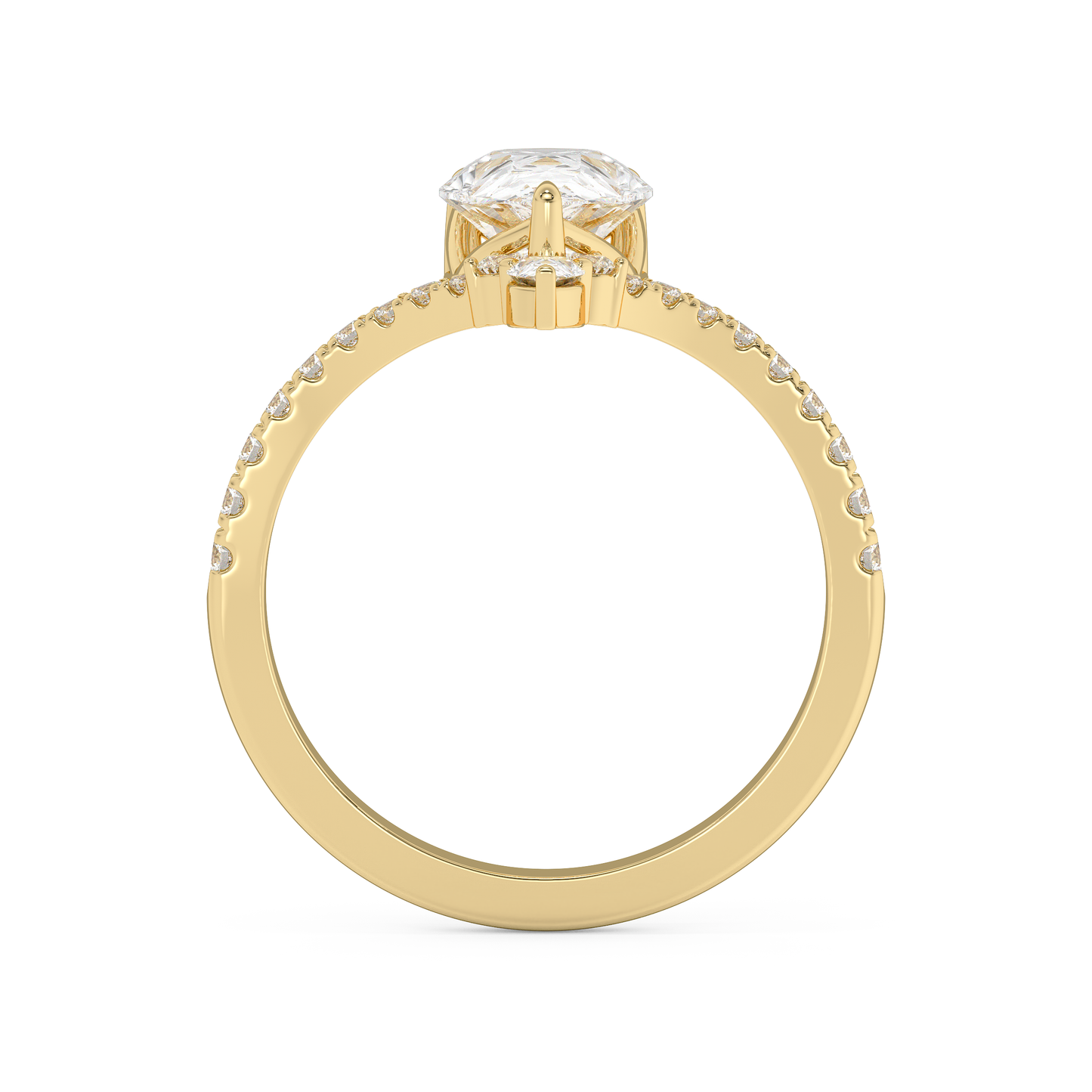 Emerald Solitaire Lab Grown Diamond Engagement Ring