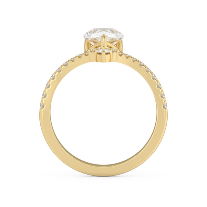 Emerald Solitaire Lab Grown Diamond Engagement Ring