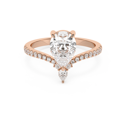 Emerald Solitaire Lab Grown Diamond Engagement Ring