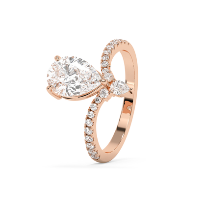 Emerald Solitaire Lab Grown Diamond Engagement Ring