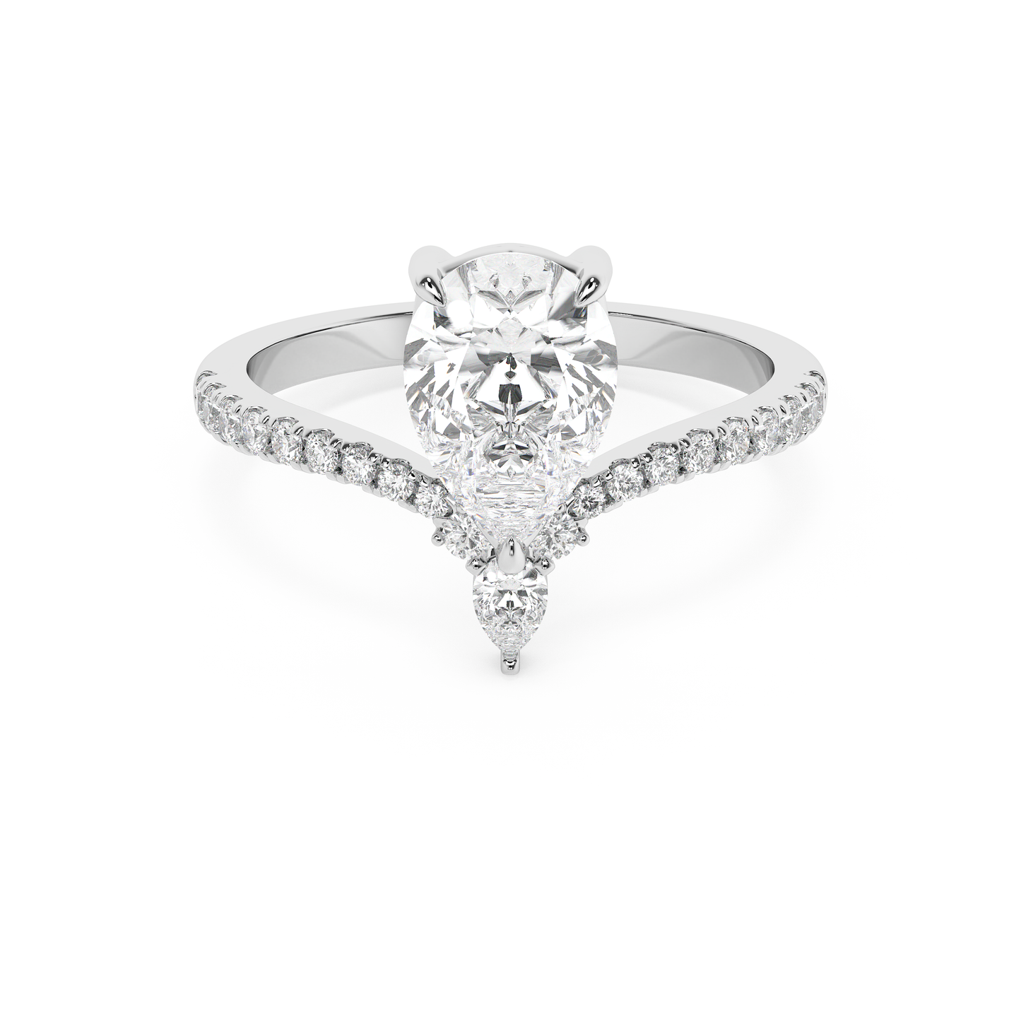 Emerald Solitaire Lab Grown Diamond Engagement Ring