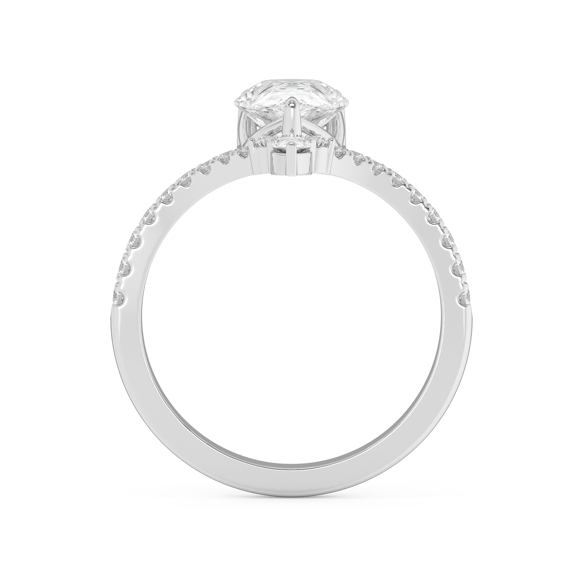 Emerald Solitaire Lab Grown Diamond Engagement Ring