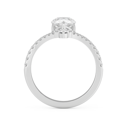 Emerald Solitaire Lab Grown Diamond Engagement Ring
