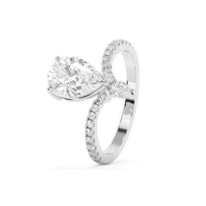Emerald Solitaire Lab Grown Diamond Engagement Ring