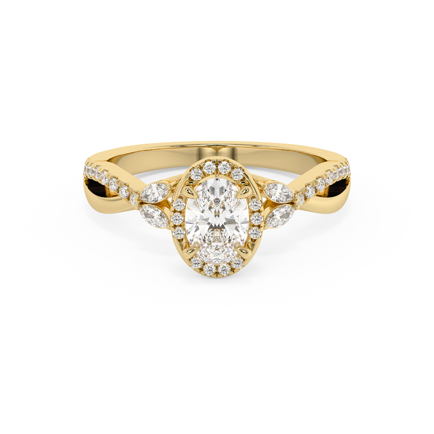 Emerald Solitaire Lab Grown Diamond Engagement Ring