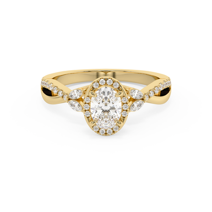 Emerald Solitaire Lab Grown Diamond Engagement Ring