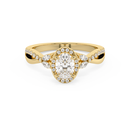 Emerald Solitaire Lab Grown Diamond Engagement Ring