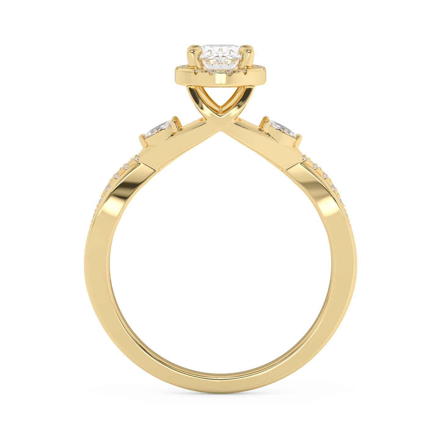 Emerald Solitaire Lab Grown Diamond Engagement Ring
