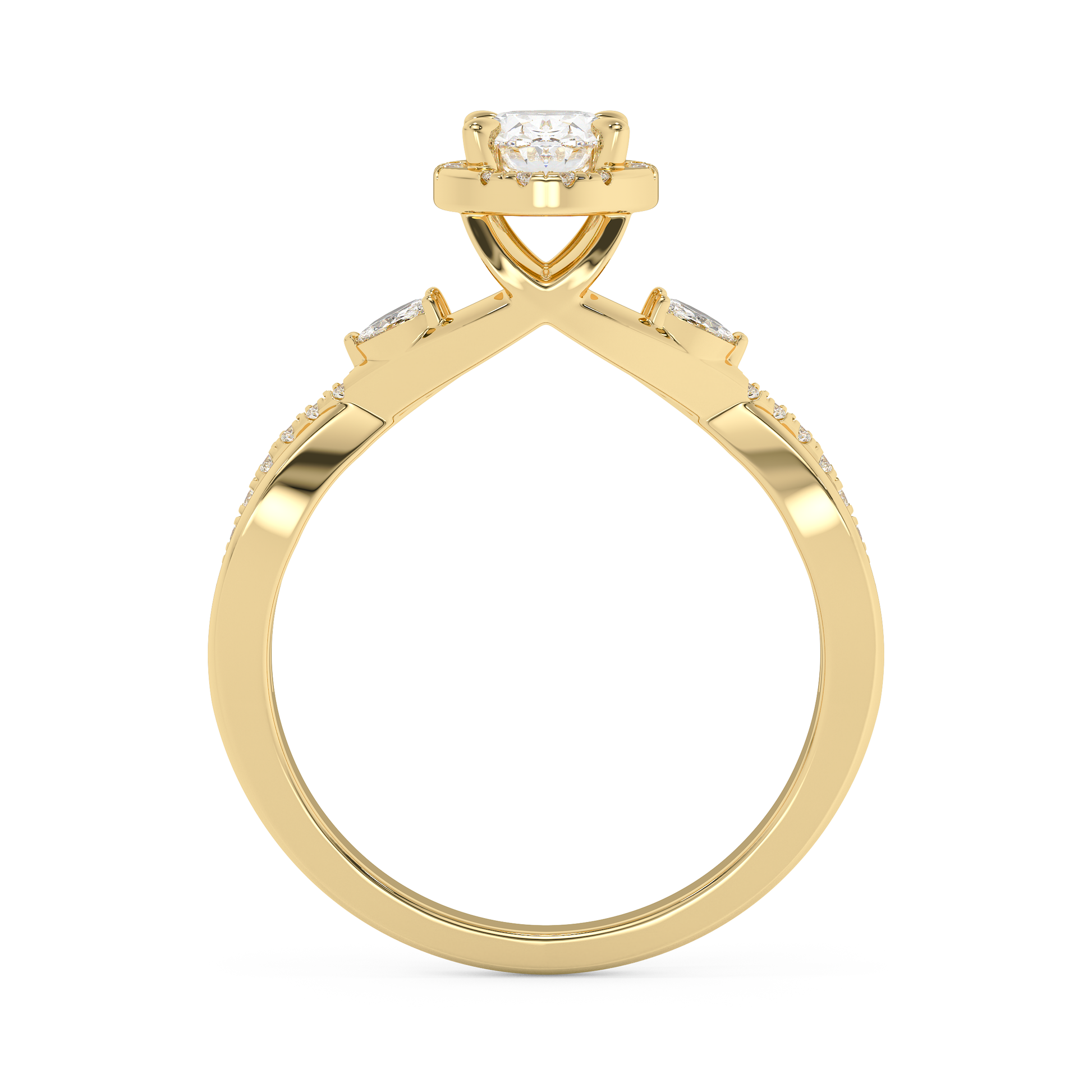 Emerald Solitaire Lab Grown Diamond Engagement Ring